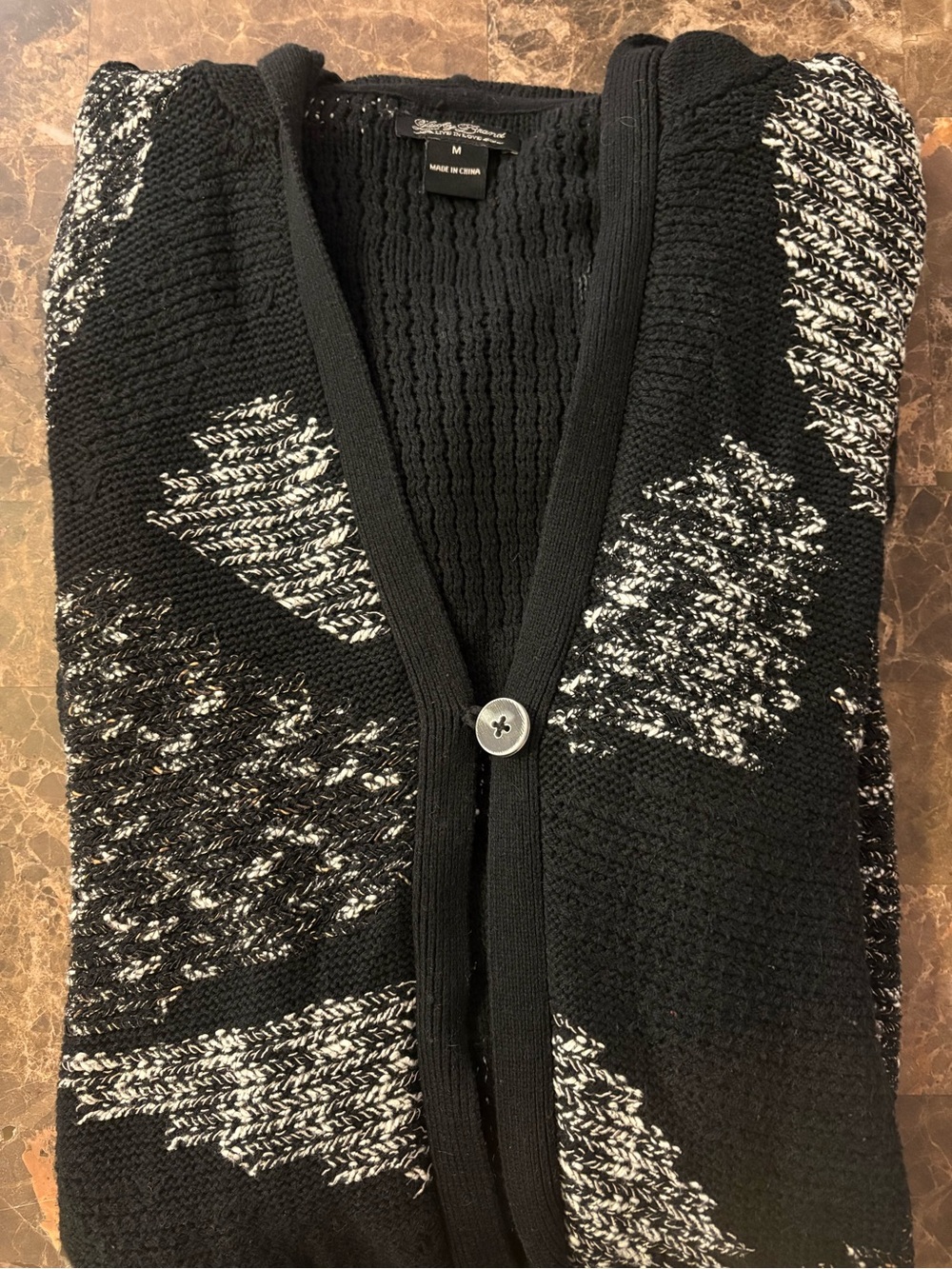 Lucky Brand Black and White Knit Cardigan